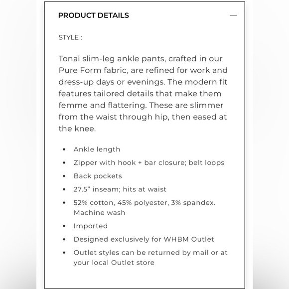 WHBM The Slim Ankle Pants Gray - Picture 7 of 13